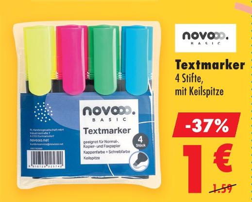 Textmarker von novooo basic im aktuellen Mäc-Geiz Prospekt